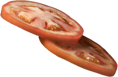 Burger tomato garnish