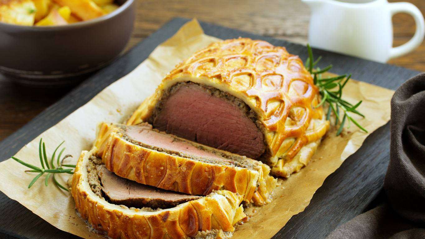 Venison wellington, cooked and ready to eat