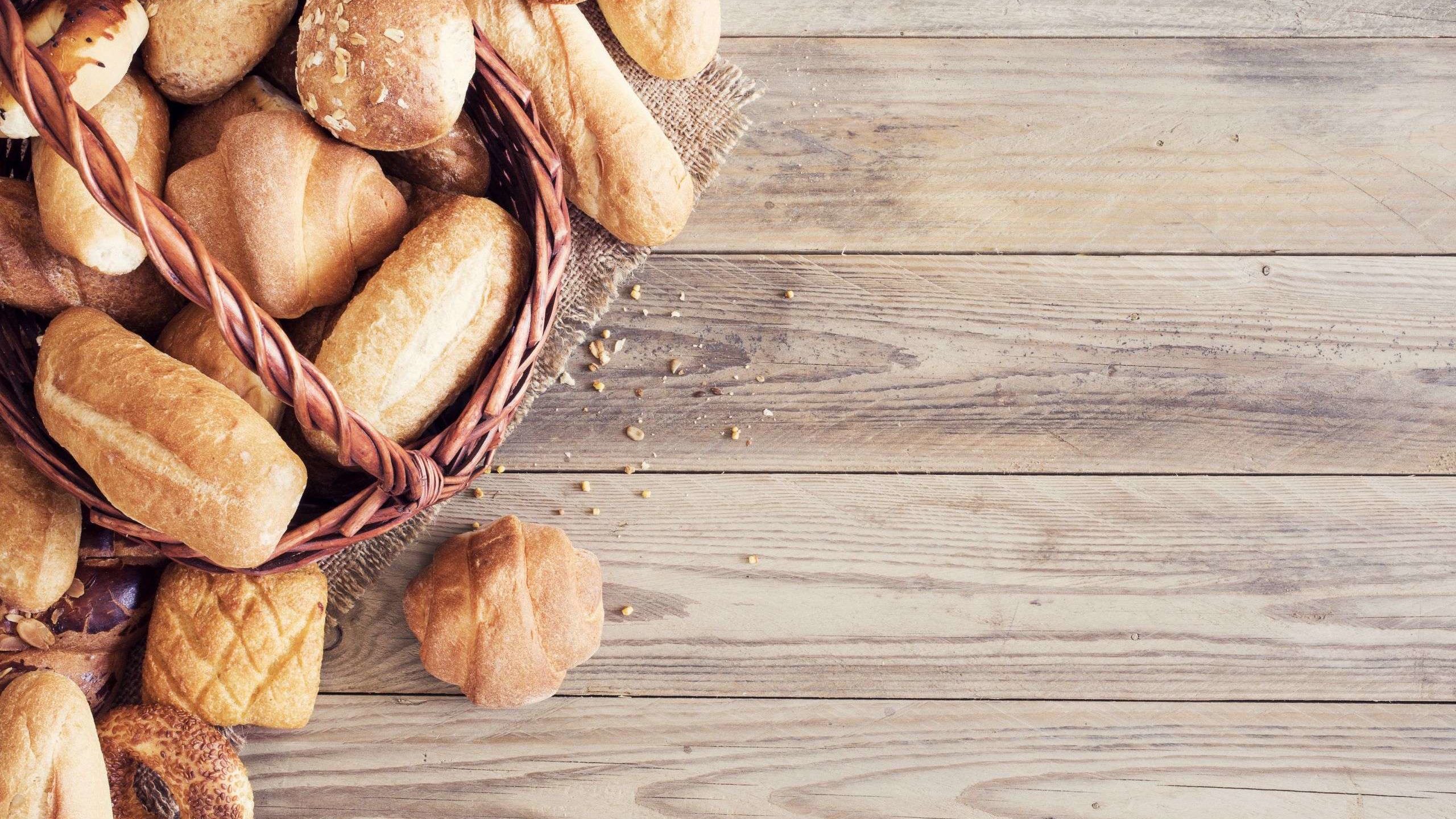 Selection of bread rolls in a bread basket