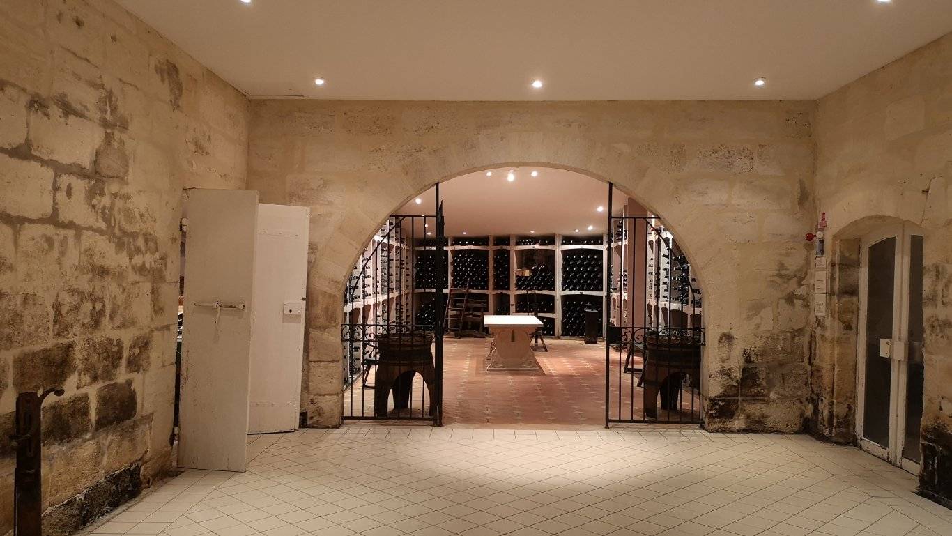 The wine cellar at Château Prieure Lichine