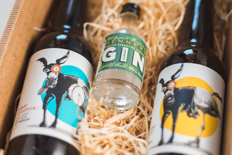 Rude mechanicals beer and gin in gift box