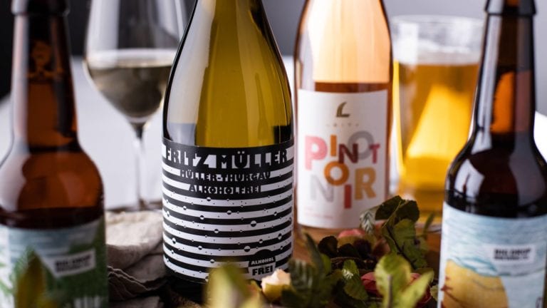 Selection of alcohol free wines and beer available from Virgin Wines
