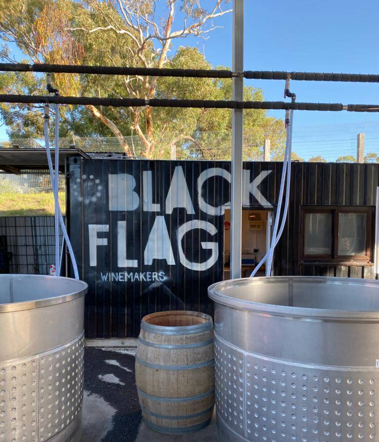 Black Flag Sign at the winery