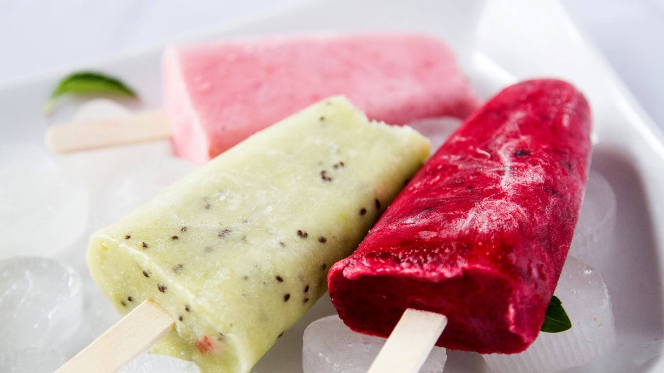 Close up of alcoholic ice lollies