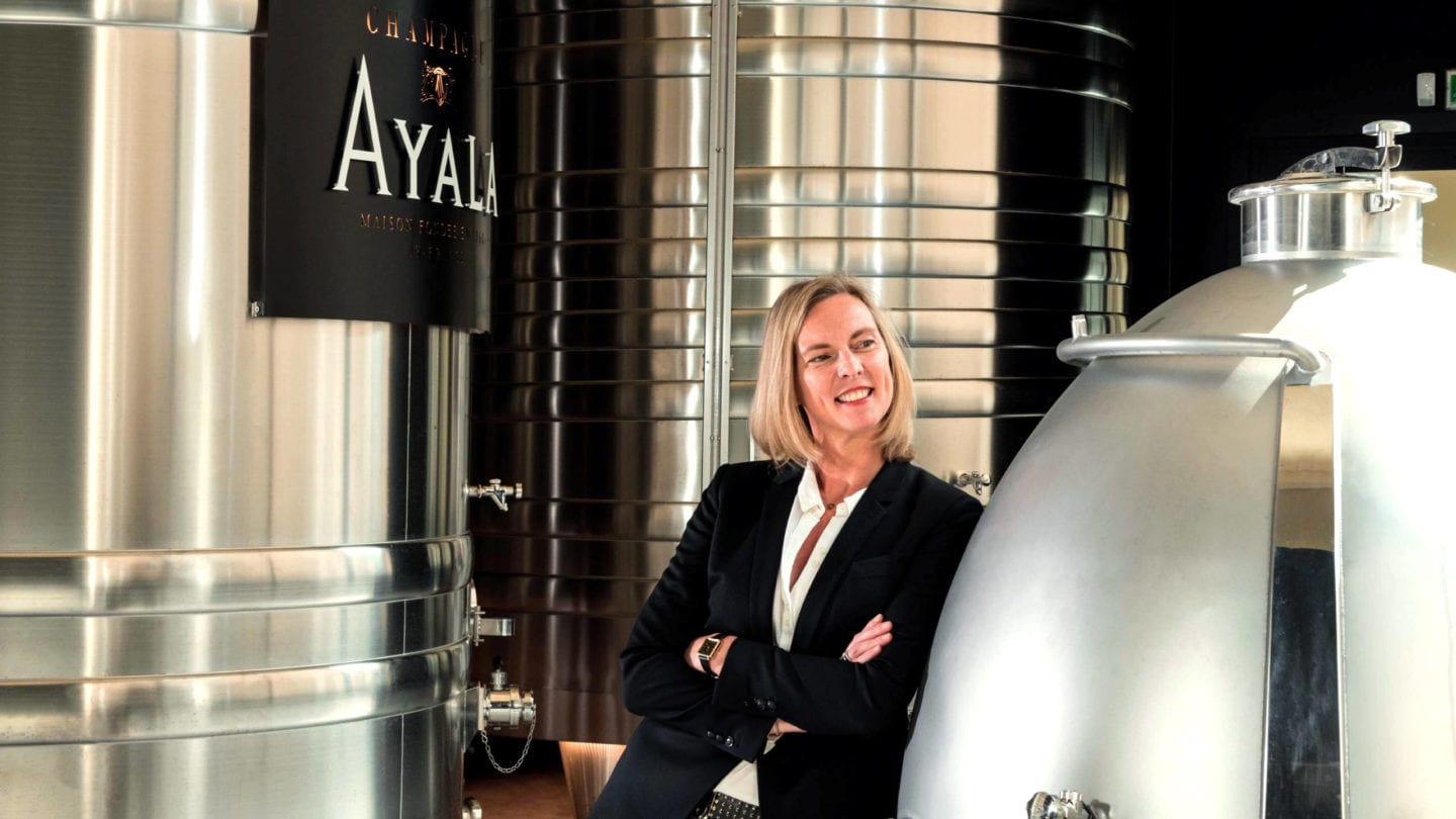 Cellar Master of Ayala Champagne, Caroline Latrive, in the winery