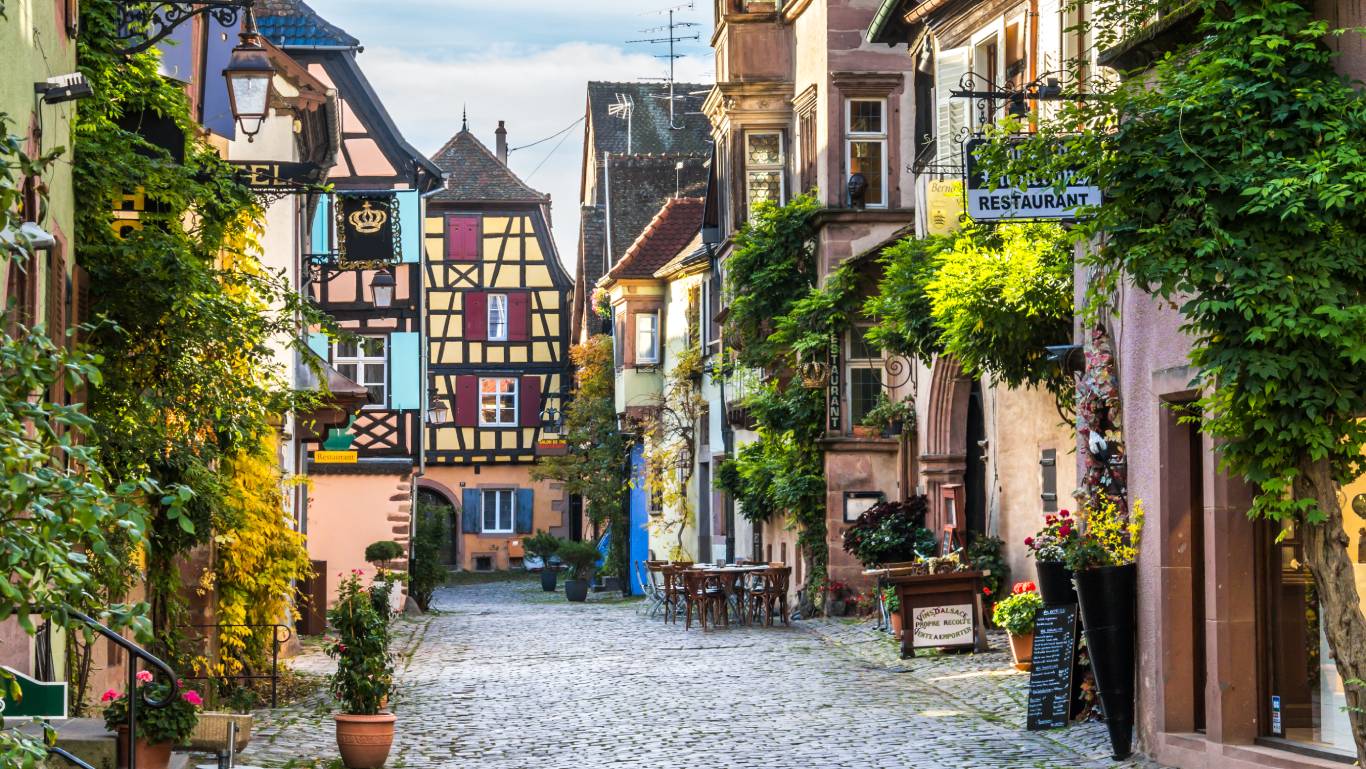 Old streets in Alsace, France