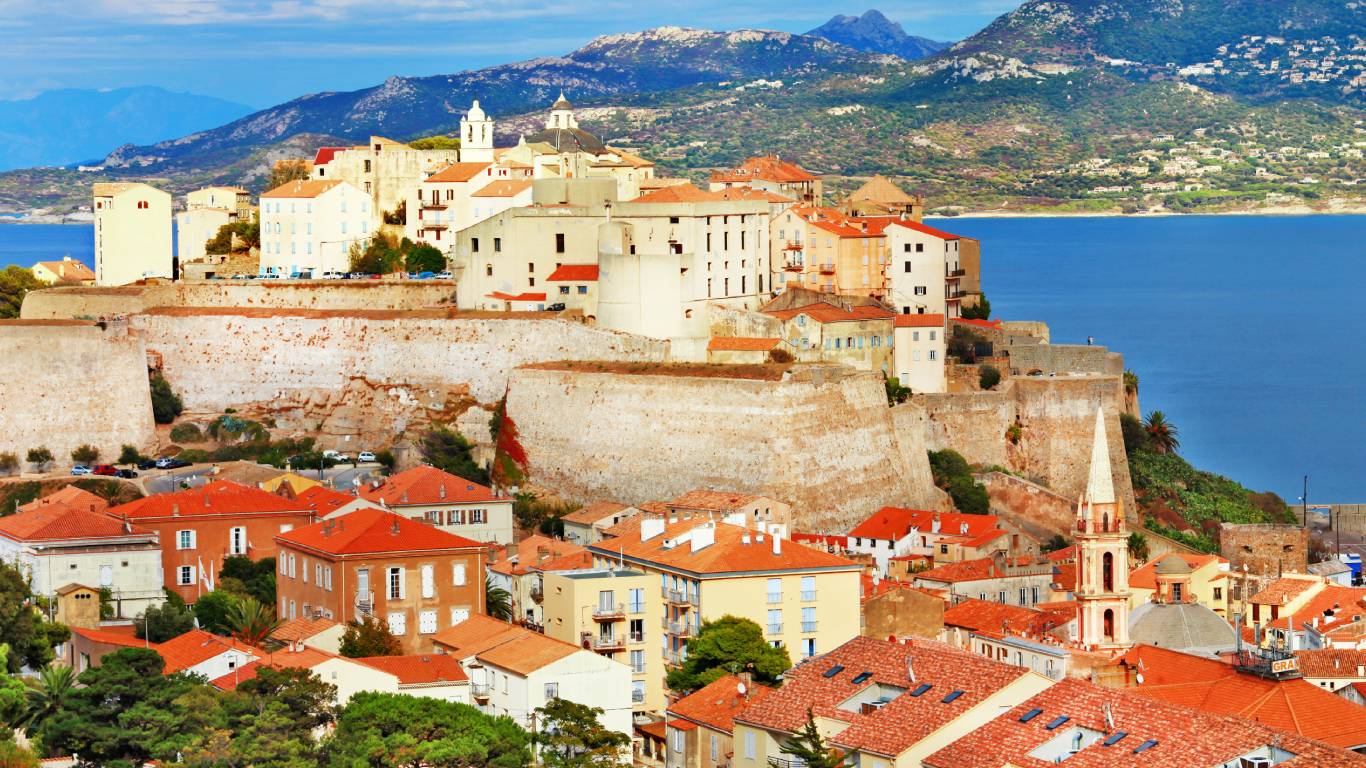 Panoramic view of Calvi in Corsica, France
