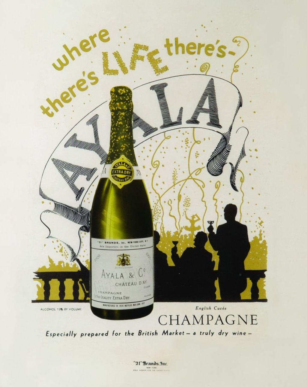 Champagne AYALA poster from 1920s