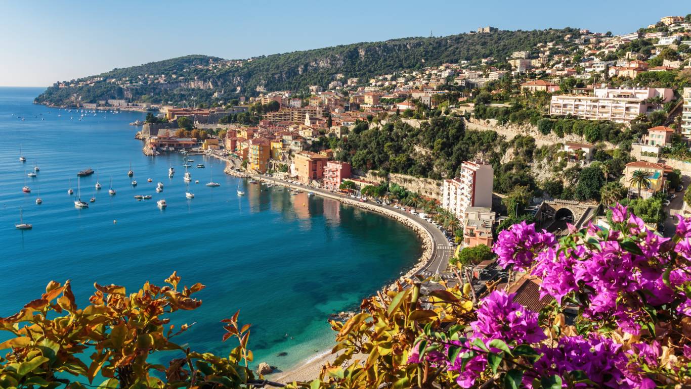 Panoramic view of Cote d'Azur in France