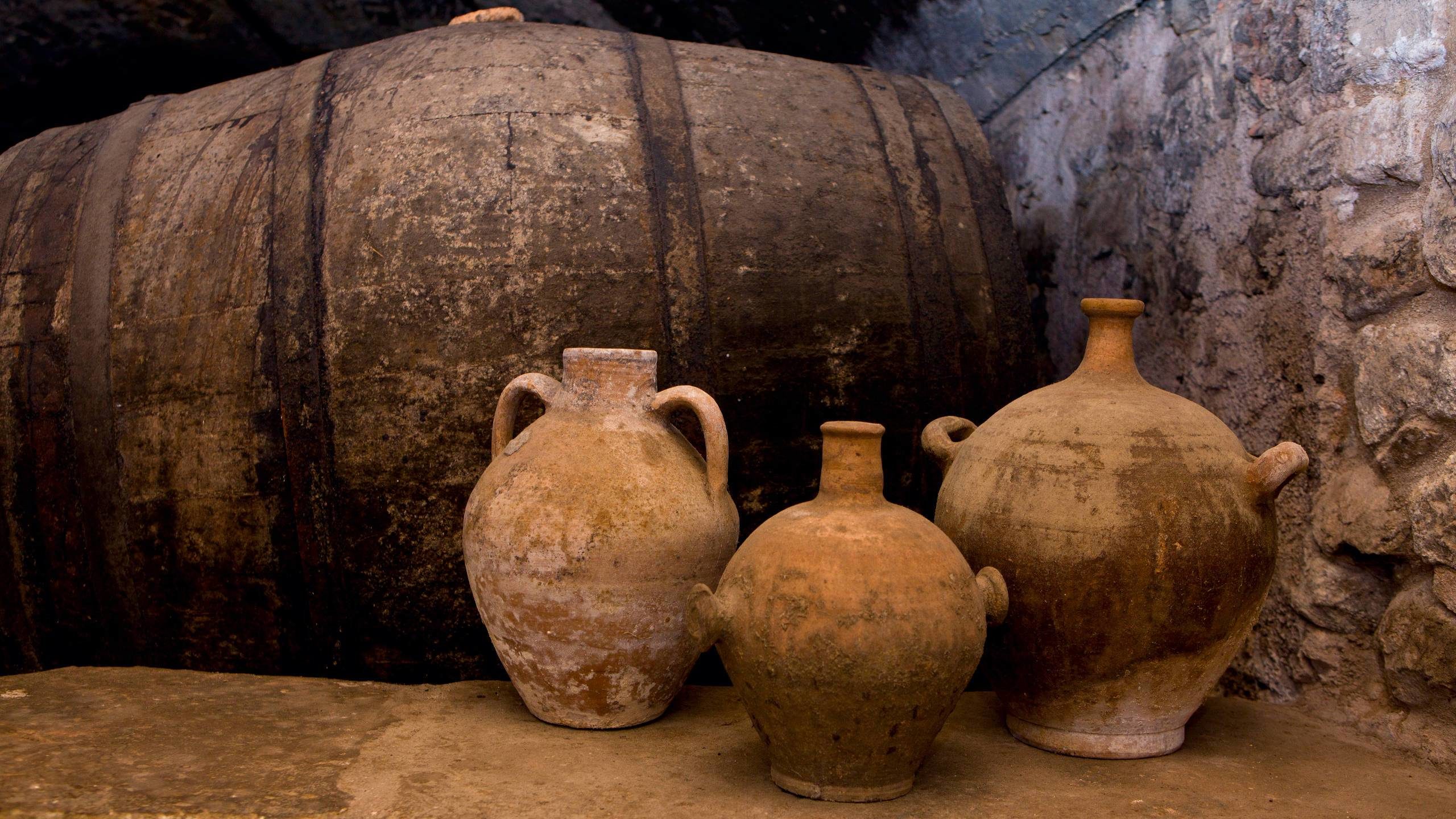 Ancient pots used for winemaking