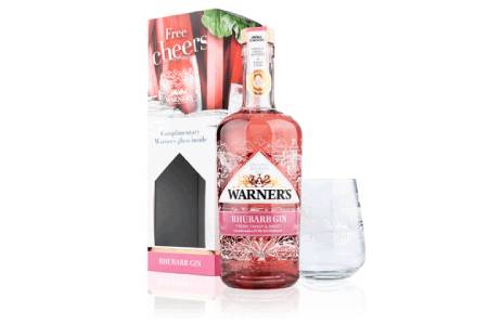 Warners Rhubarb Gin with Branded Glass