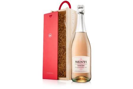 Pink Prosecco in Wooden Gift Box