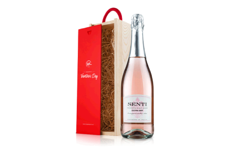 Valentine's Pink Prosecco In Wooden Gift Box