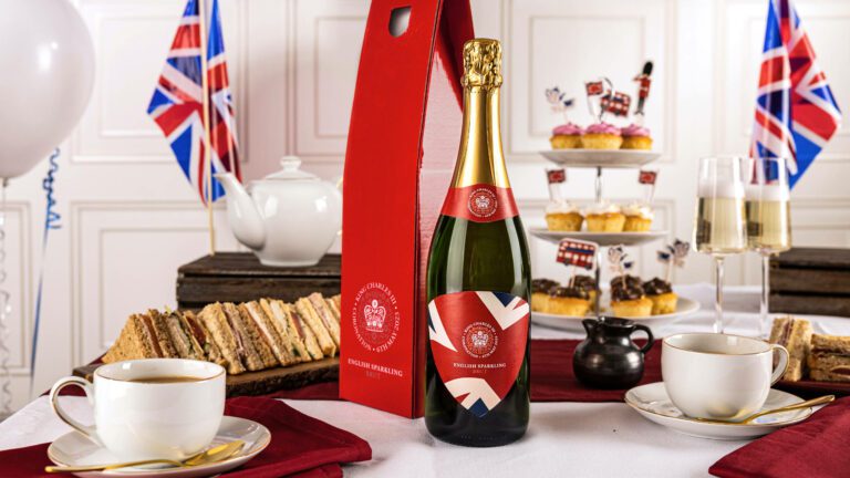 Bottle of Coronation Limited Edition English Sparkling Brut by Virgin Wines for the Coronation of King Charles