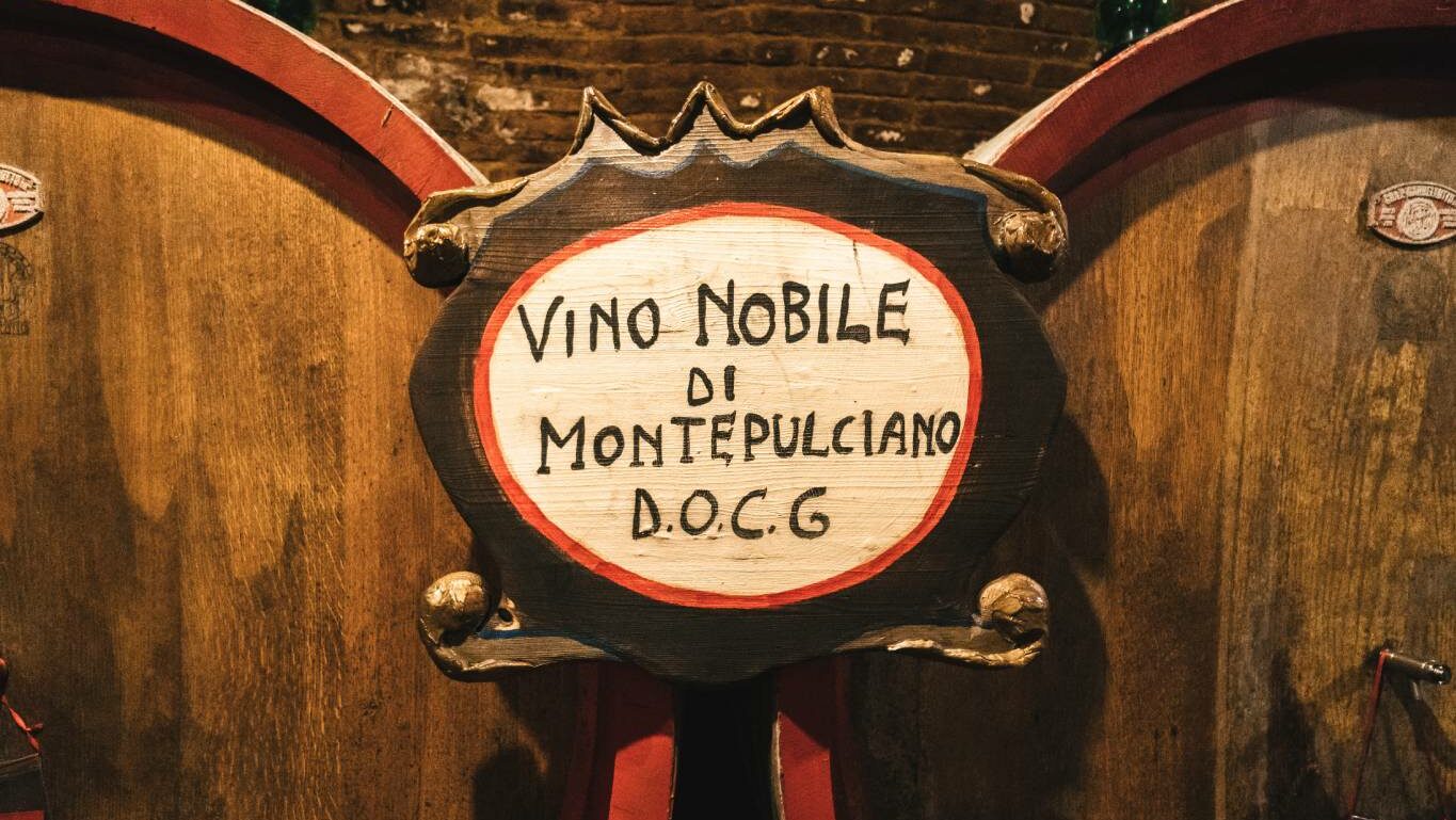 Montepulciano wine in barrels in a cellar