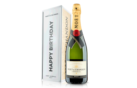 Champagne Moet & Chandon Brut Imperial in Birthday Gift Tin