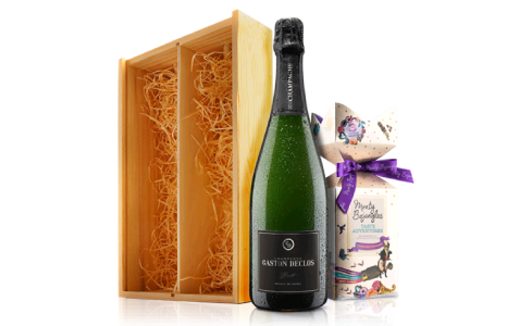 Champagne and Chocolates in Wooden Gift Box