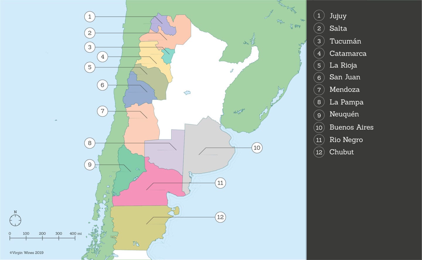 Argentinean Wine Regions Map