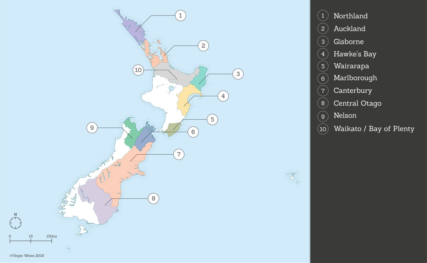 New Zealand Wine Regions Map