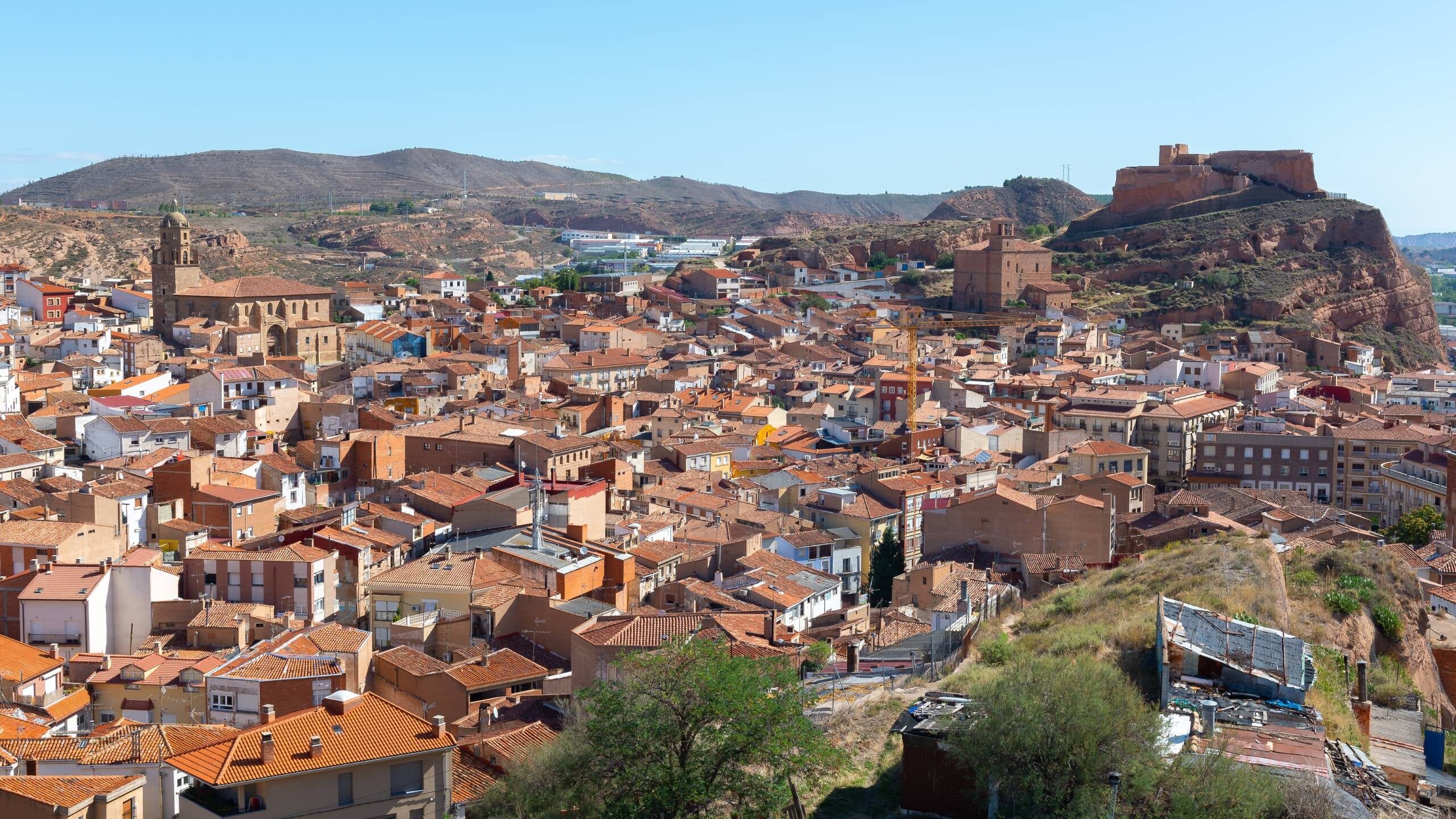 Panoramic view of Arnedo village in Rioja Baja, Spain
