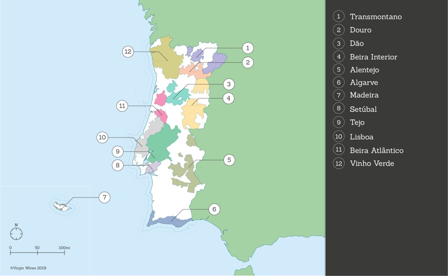 Portuguese Wine Regions Map