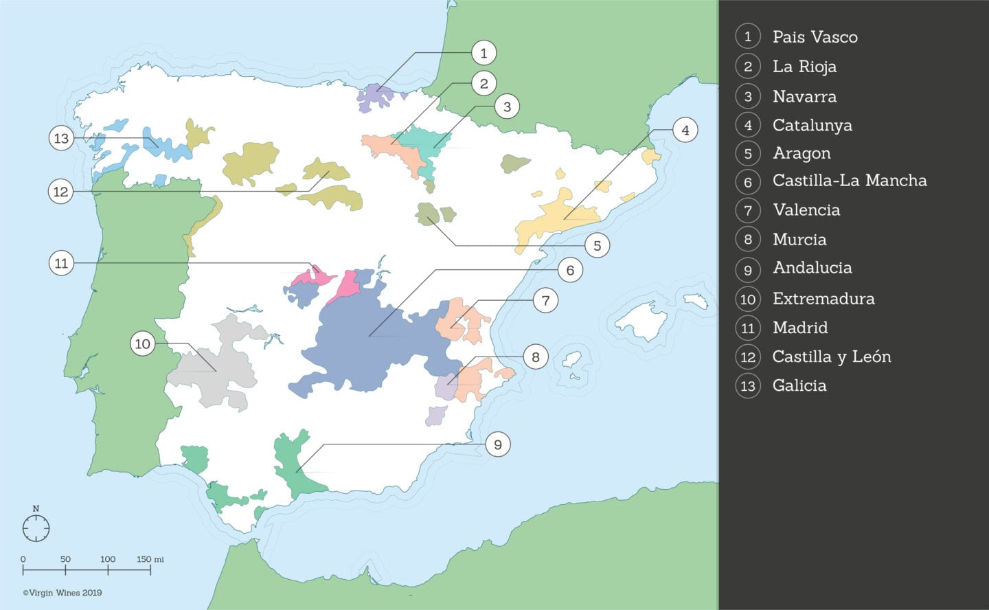 Spanish Wine Regions Map