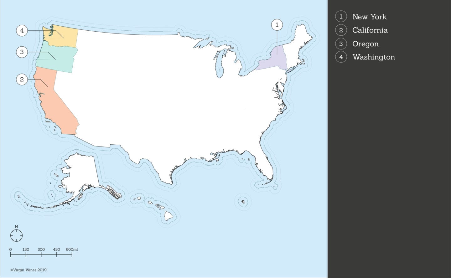 USA Wine Regions Map
